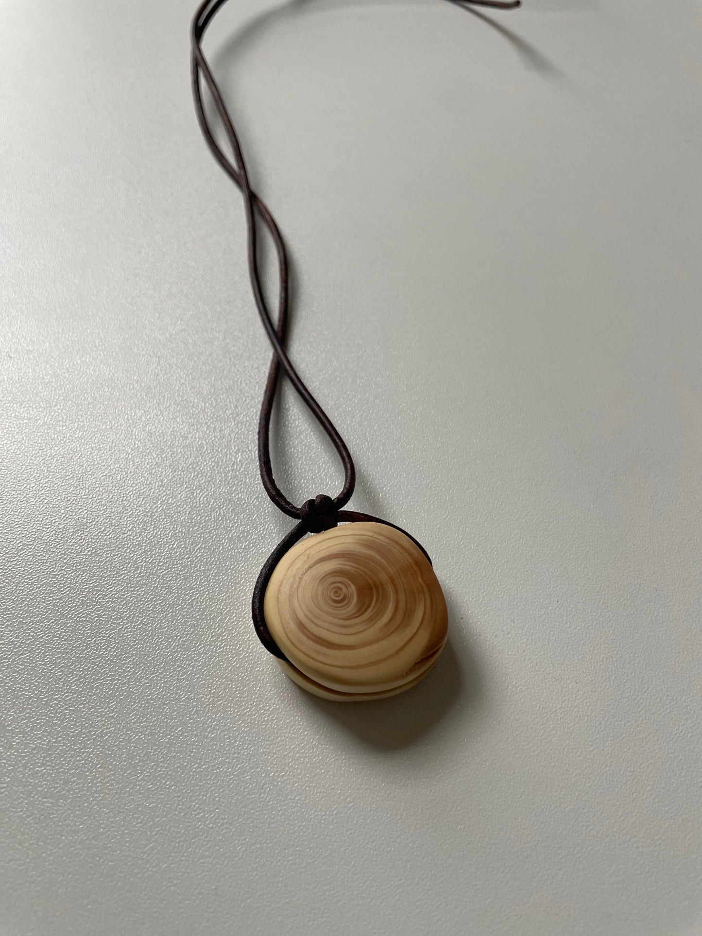 🌿 Organic Cedar Fidget Necklace | Hand-Carved Pendant for Tactile Calm & Grounding